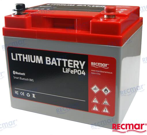 Batterie lithium Recmar 12V 50Ah Bluetooth - Valma Boats